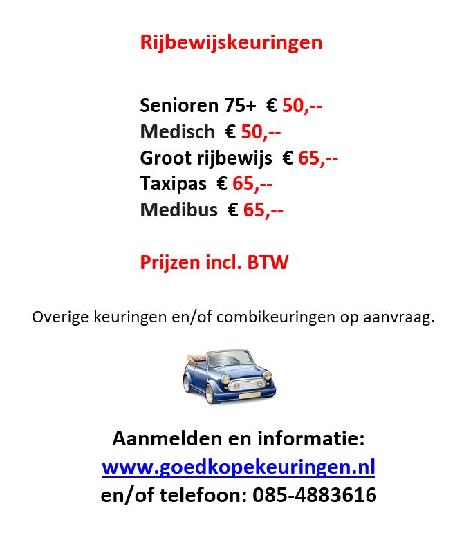 flyer rijbewijskeuring